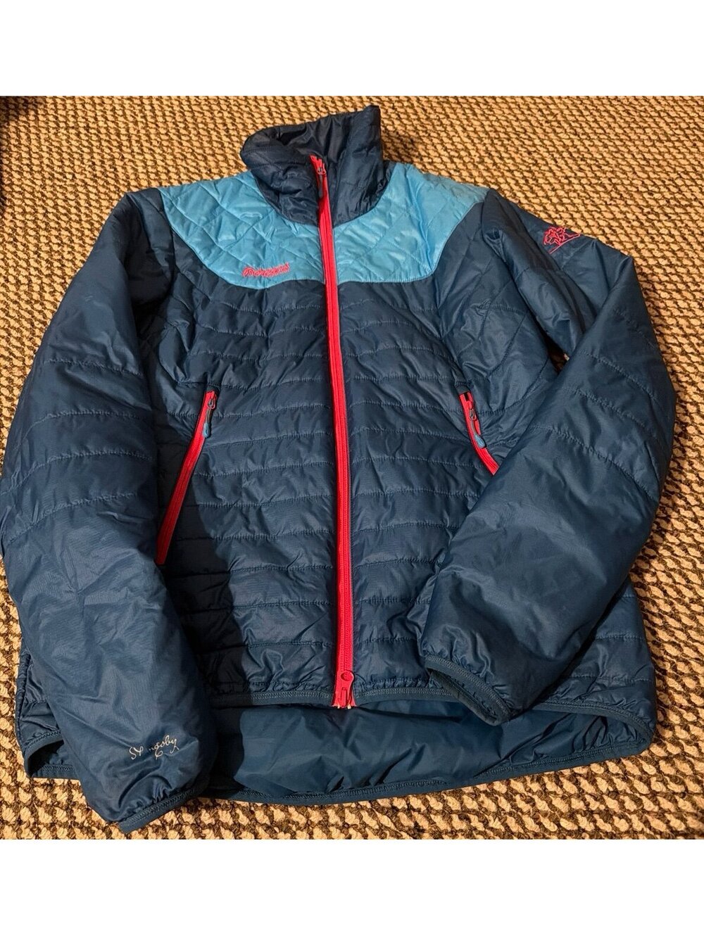 Bergans of Norway Primaloft Insulated Puffer Jacket Blue Pink Womens Small